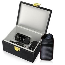 Faraday Box with Faraday Bags for Car Keys, Car Key Signal Blocking Box, Small