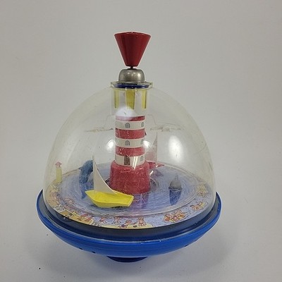 Vintage Spinner Panorama Spinning Domed Top, Sea Scape and Sounds