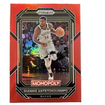 GIANNIS Antetokounmpo 2022-2023 Panini Prizm NBA Monopoly Red SSP Card 50 /99 ☄️