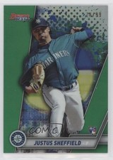 2019 Bowman's Best Green Refractor 70/99 Justus Sheffield #34 7i2