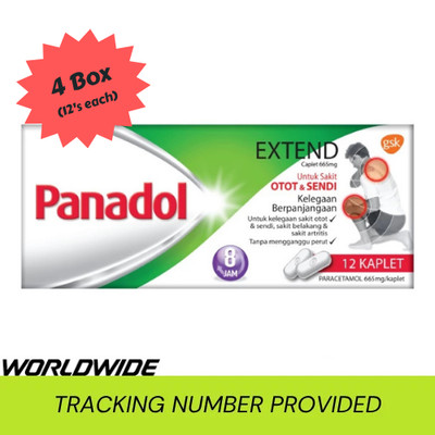 4x 12's Panadol Extend Relief Muscle &Joint Pain + Osteoarthritis FREE SHIP