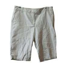 New York  Company Beige Linen Walking Bermuda Shorts Size 8 Camp Gorpcore