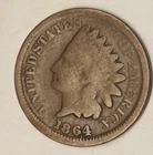 1864 Indian Head Cent Penny 1C US Coin Civil War Era Bronze Circulated