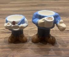Vintage Tetley Tea Folk "Gaffer" Set - Ceramic Egg Cups