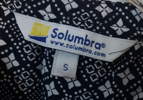 Ladies SOLUMBRA Long Slv Black & White Sun Protection Button Dress, size S - Picture 2 of 2