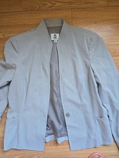 Renfrew Women's V-Neck Blazer with Pockets, Grey, Size 10, Made in USA