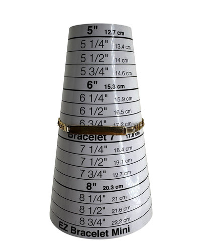 Solid 14K Yellow Gold Figaro ID Engravable Bracelet 7 Inch - Picture 4 of 5