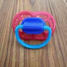 Vintage Orthodontic Pacifier Colorblock Luv N' Care Red Blue 6 Months Binky