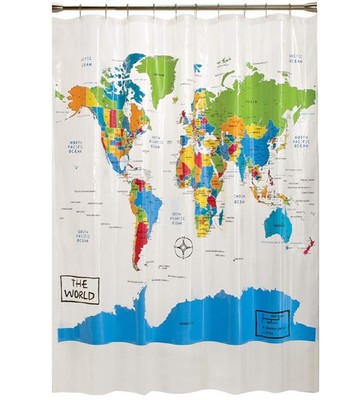 SKL Home The World Shower Curtain, Multi 70x72
