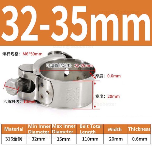 Hose Clamps Clips Stainless Steel Heavy Duty T Bolt Exhaust Jubilee Type Clip - Picture 29 of 60