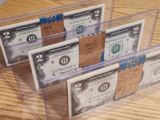 SET OF 75 NEW 1976 H TWO DOLLAR BILLS $2 NOTES IN CONSECUTIVE ORDER H SERIES