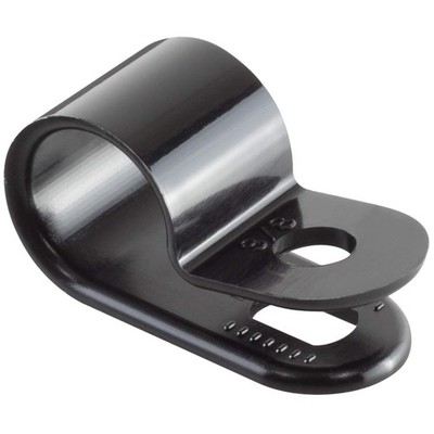 Black Plastic Cable Clamps, Rope Management, 100 Pack