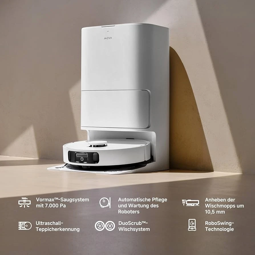 Mova E30 Ultra Saugroboter Wischfunktion Auto Entleerung 7000Pa Teppichsensor - Bild 3 von 4