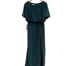 BHLDN Anthropologie Lena Dress Blouson Flutter Sleeve Maxi Gown Teal Size 8 NWT