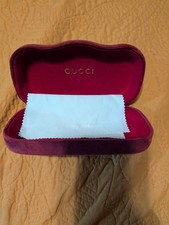 Gucci Burgundy Velvet Hard Sunglasses Case Clamshell Hard Shell Authentic