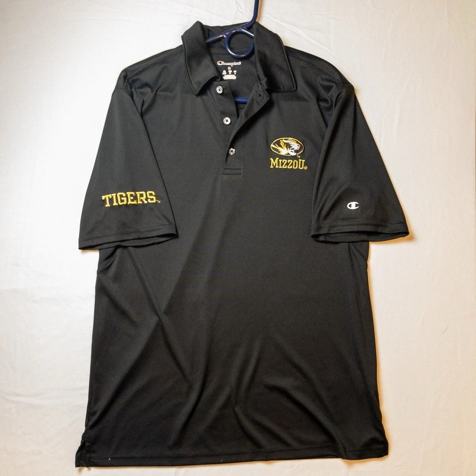 Missouri Tigers Polo Mens M Black Golf Mizzou Baseball Champion Embroidered - Image 2 of 4