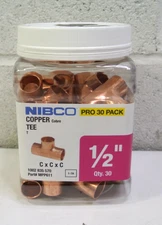 Nibco (Pro 30 Pack) 1/2" Copper Tees