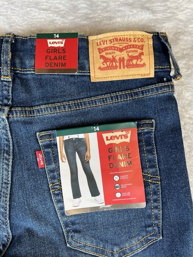 Neu mit Etikett Levis Mädchen Schlag Denim Jugend Gr. 14 blau Jeans Taschen Boho LESEN - Bild 3 von 8
