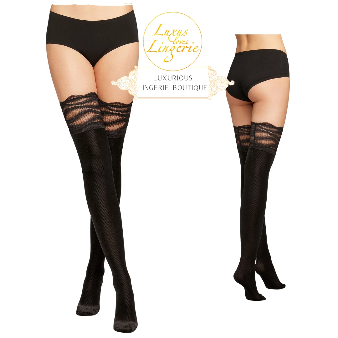 Bas Jarretière Fogal Imogen - Taille S - Noir à Coutures - 20 Deniers - Neuf Avec Étiquettes