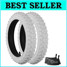 Heavy-Duty 16" White Tires & Inner Tubes for Kids Bikes - Compatible & Durable