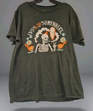 It's 420 Somewhere Funny Weed Smoking Skeleton High 420 Graphic T-Shirt Large