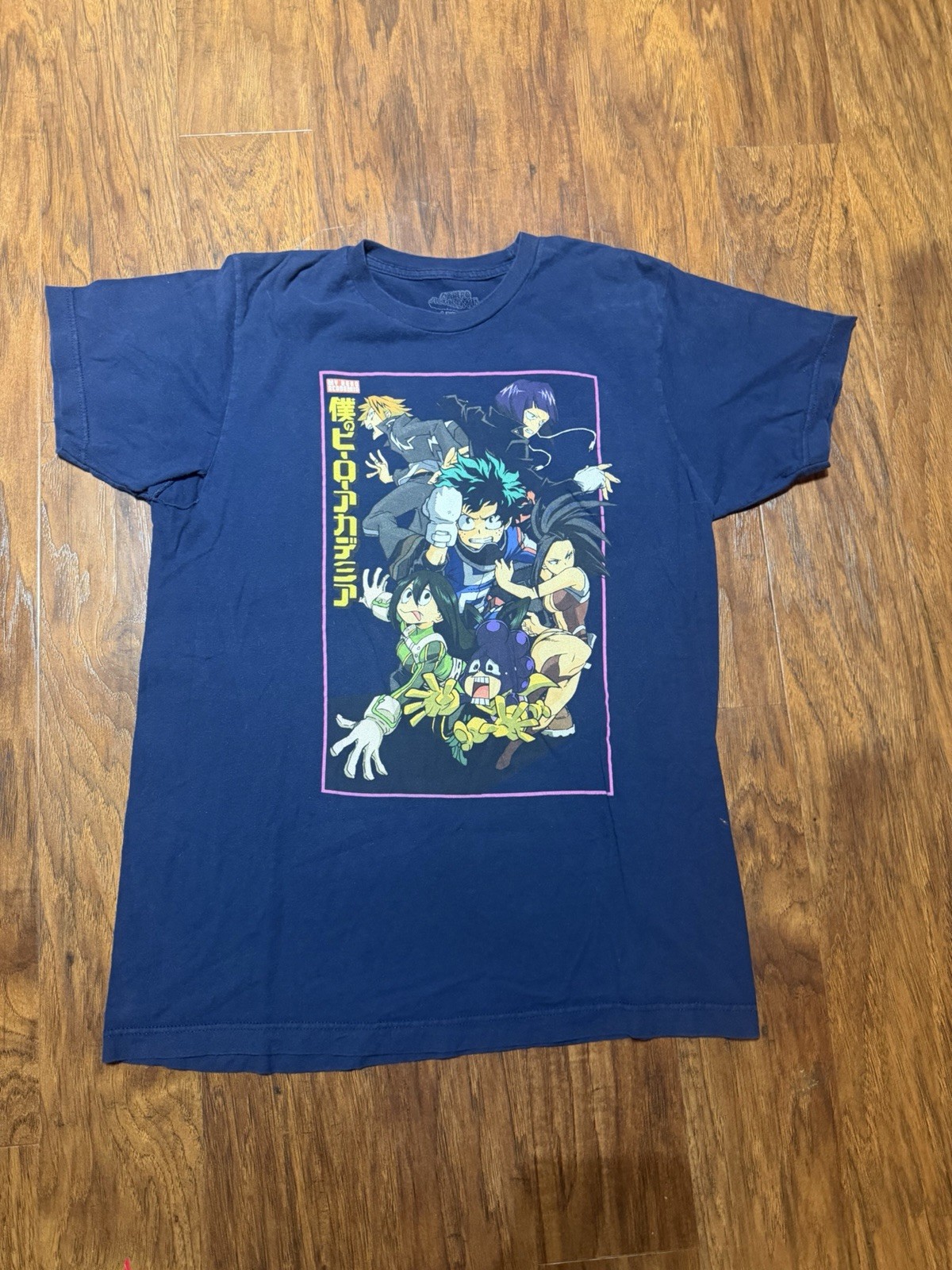 My Hero Academia Men's Cast & Action Shot Graphic T-shirt Size M (38/40) Navy