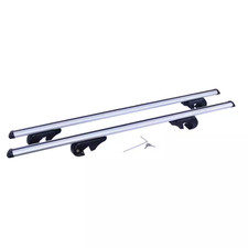 Ecorack 58 In. 135 Lbs. Capacity Aluminum Aero Cross Rail System Roof Rack Silve