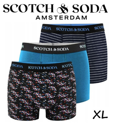 3x SCOTCH & SODA Herren-Boxershorts Gr. XL Bunt Neu & Ovp 40/42 Cotton-Stretch