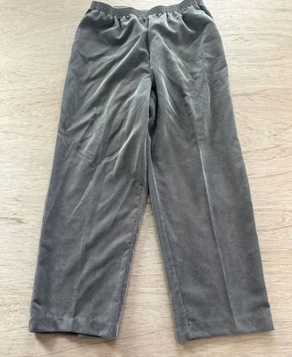 Alfred Dunner Women Classic Fit Gray Corduroy Pull On Pants Size 14