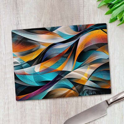 Mehrdimensionales Abstart Kunst Glas Schneidebrett Große Küche Arbeitsplatte Sparer