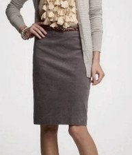 J.Crew Cotton Stretch Vintage Corduroy Pencil Skirt Graphite Size 6 17607