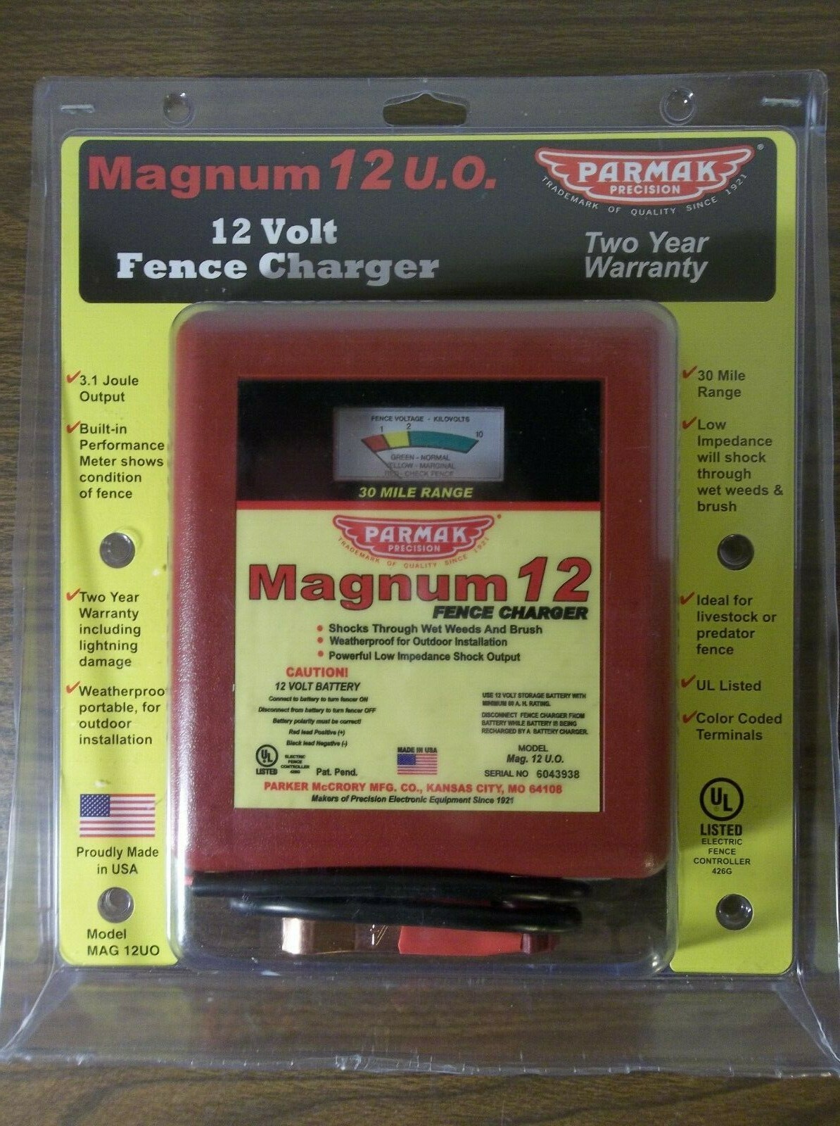 Parker McCrory Parmak MAG12UO Magnum 12 30 Mile Battery Operated Fence Charger