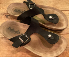 VERA PELLE NATURALIS SUEDE CORK SANDALS BLACK...