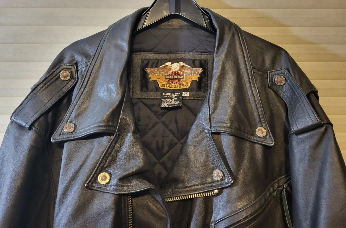 Harley Davidson Made In USA Mens Leather Jacket Big/Tall Size 5XL | eBay