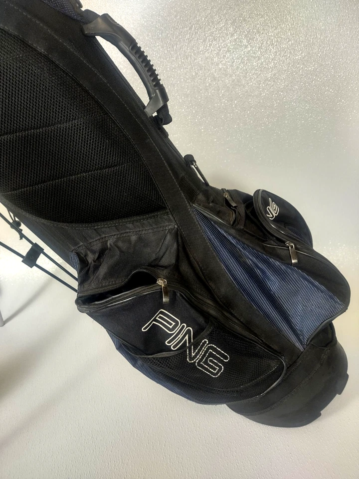 PING GOLF CART BAG 7 WAY DIVIDERS GOLF BAG BLACK / BLUE NO STRAP READ - Image 3 of 4