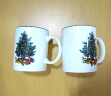 Set Of 2 Original Christmas Tree Porcelain Mug Cup in 4*4
