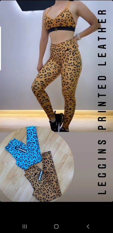 Leggings colombianos SUPER KING imitación cuero compresión bota elevación animal print Foto 3 de 4