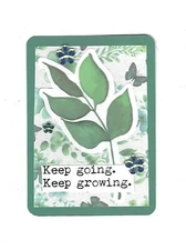 ACEO Art Trading Card ATC Original Collage Keep Going Keep Growing Gems OOAK