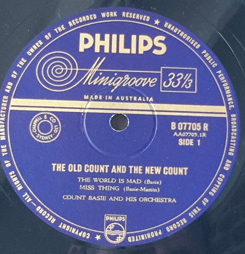 COUNT BASIE & HIS ORCHESTRA - THE OLD COUNT AND THE NEW COUNT PHILIPS AUS 10"LP - Picture 3 of 3
