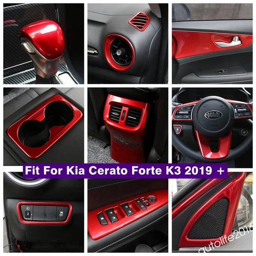 Gear Knob Cover Trim For Kia Cerato Forte K3 2019-2023 Red Interior Accessories