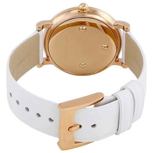 NEW MARC JACOBS ROXY MJ1561 ROSE GOLD/WHITE/LEATHER WOMENS QUARTZ WATCH - Picture 5 of 6