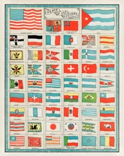The Flags of All Nations 1901 by Flags of the World Giclee Art Print Ships Free