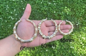 Authentic Gold Plated Bamboo Hoops 80s 90s Hoops Hip Hop Small Medium Large Hoops For Her