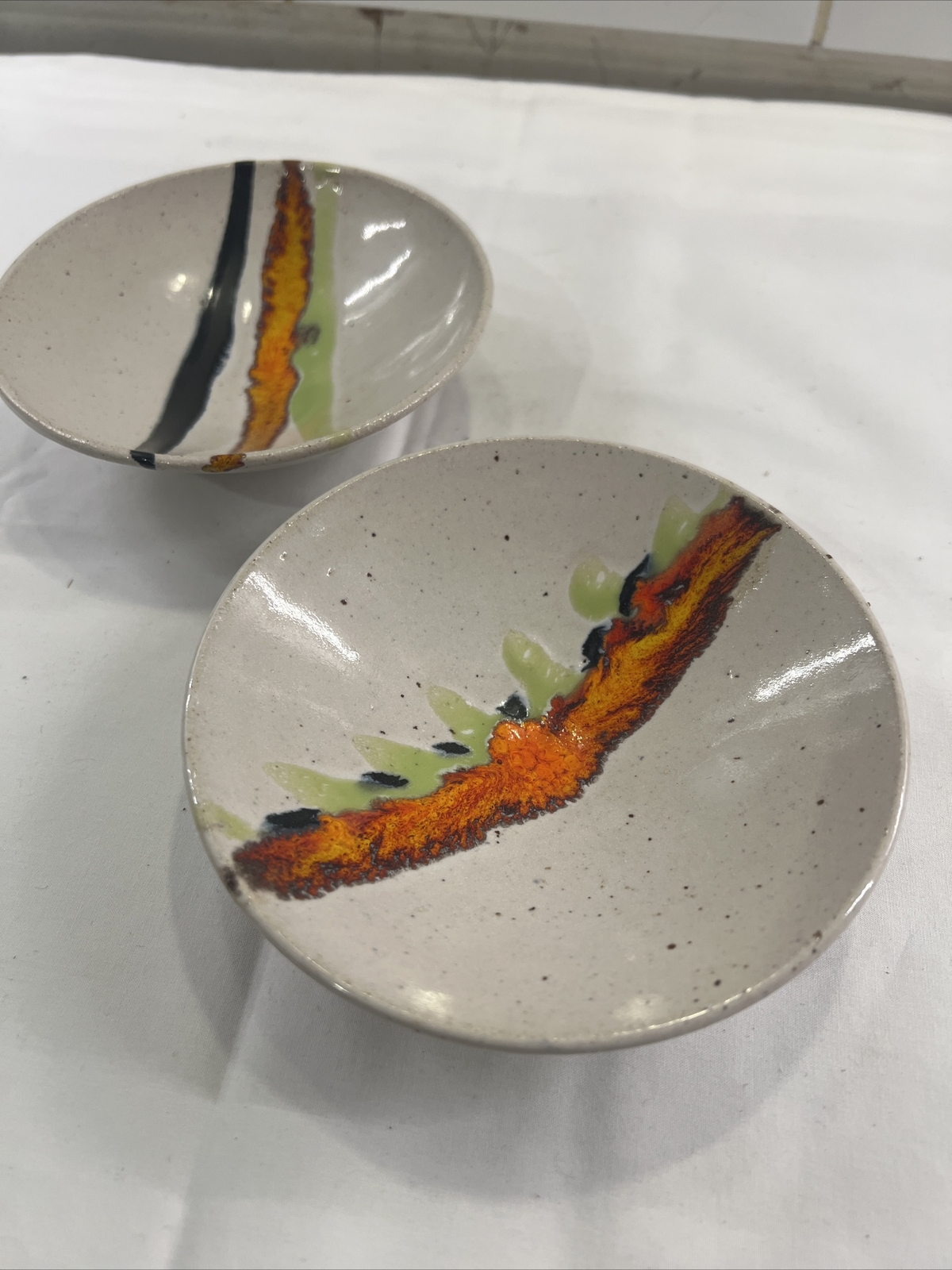 Paar japanische handbemalte Sojasauce Dipschalen Sushi Tempura (4)