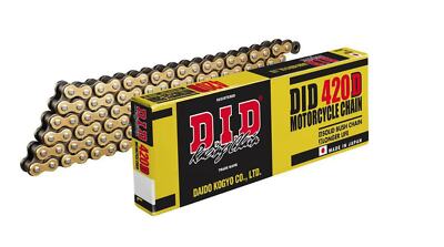 DID 420D CHAIN 130L G&B (RJ), GOLD & BLACK LINKS, DID420DGB130