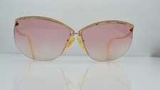 Vintage Gold Oversized Oval Half Rim Sunglasses FRAMES ONLY