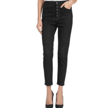 The Kooples Black Lizy Studded Slim Fit Jeans Size 26 High Rise Skinny Denim
