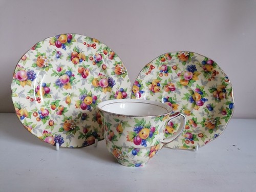 Vintage Royal Winton "Evesham" Chintz Tea Trio