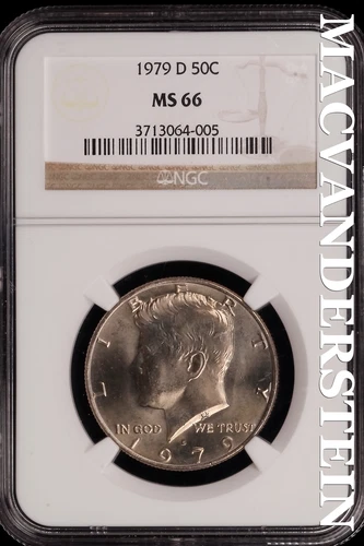 1979-D Kennedy Half Dollar - NGC MS 66 - Choice Gem Brilliant Unc  #SLG384