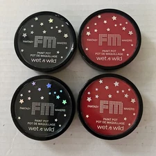 Wet N Wild Face Paint Pot Fantasy Makers 2 Red and 2 Black Lot Of 4